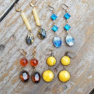 4 pairs of vintage looking earrings